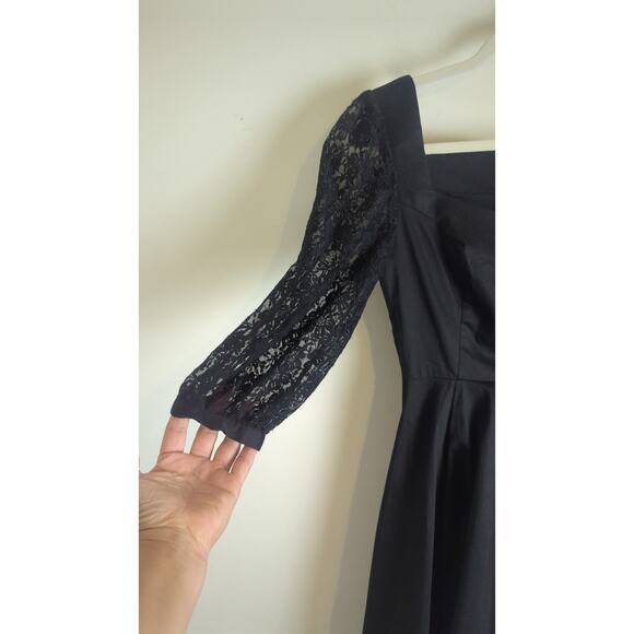 Hearts & Roses Black Pinup Fit and Flare Dress Sweetheart Neckline Women's 4 - Picture 3 of 8